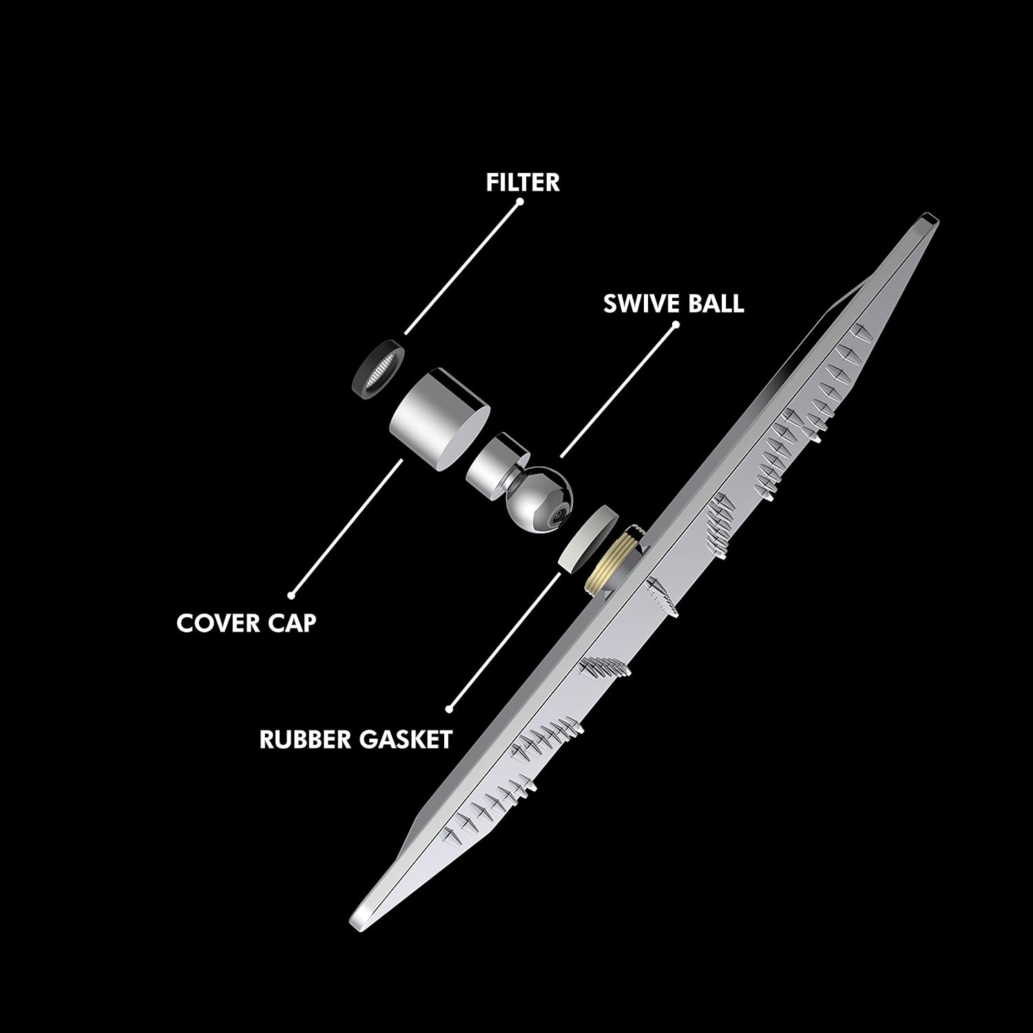 R.N. 6101 Overhead Single Flow Shower 16 x 16 inch Stainless Steel_3