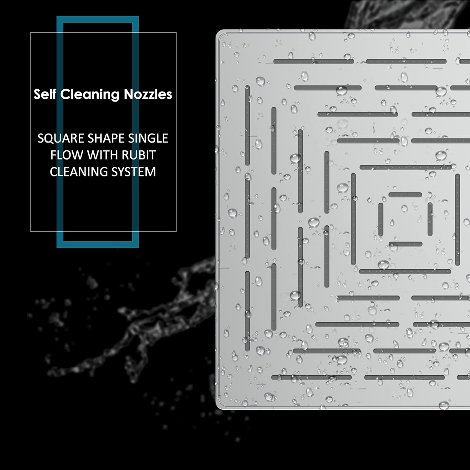 R.N. 6201 Overhead Single Flow Shower 6 x 6 inch Stainless Steel_3