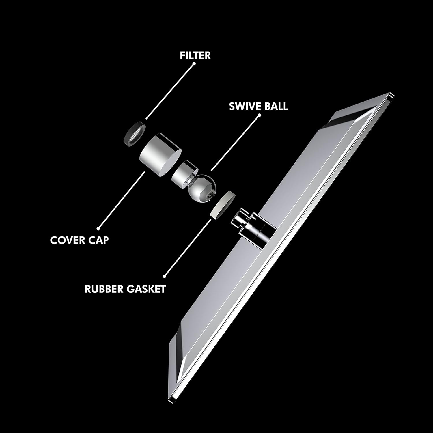 R.N. 6251 Overhead Single Flow Shower 8 x 8 inch Stainless Steel_2
