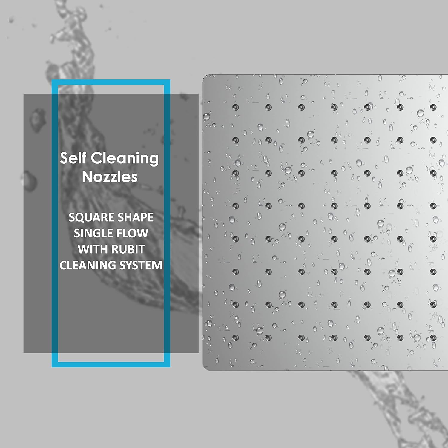 R.N. 6551 Overhead Single Flow Shower 6 x 6 inch Stainless Steel_3