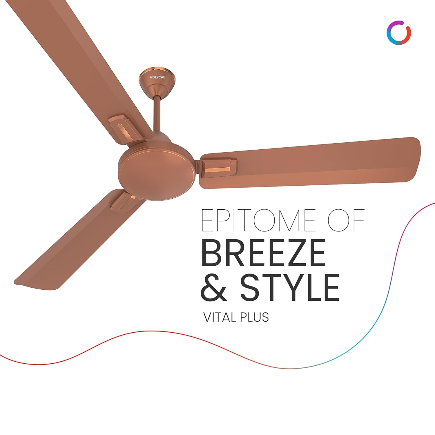 Polycab Vital Plus 1200 mm 3 Blades 53 W Metallic Copper Ceiling Fans_1