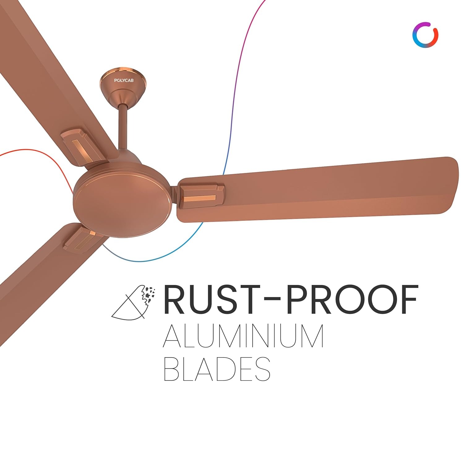 Polycab Vital Plus 1200 mm 3 Blades 53 W Metallic Copper Ceiling Fans_2