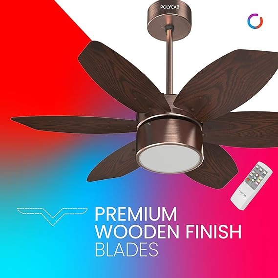 Polycab Superia Lite SP03 800 mm 6 Blades 70 W Antique Copper Rosewood Ceiling Fans_3