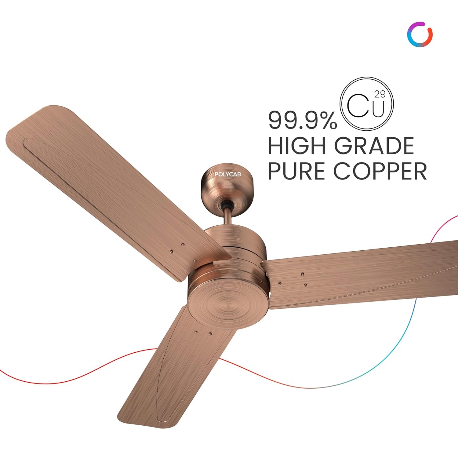 Polycab Superia Lite SP07 1200 mm 3 Blades 50 W Antique Copper Ceiling Fans_3