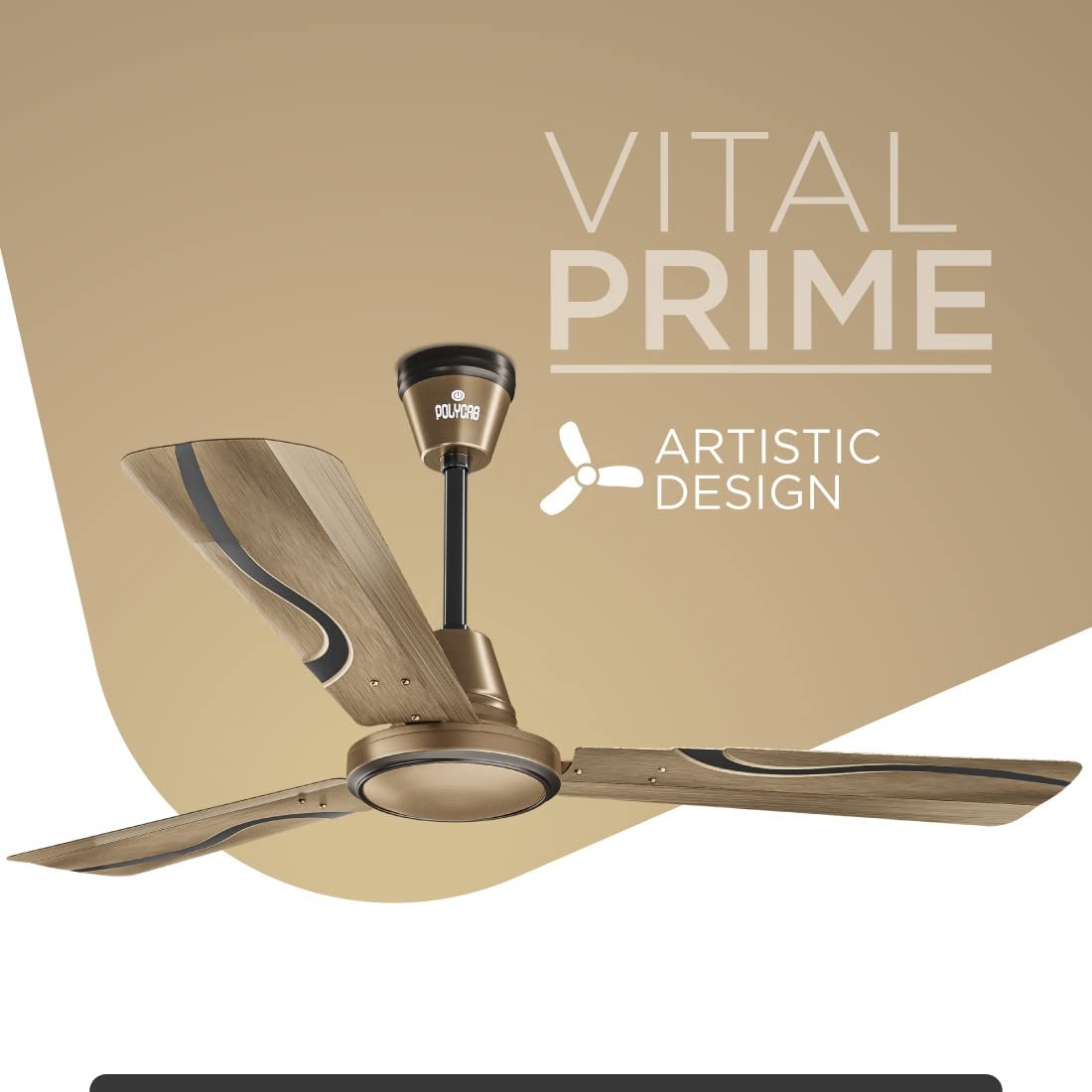Polycab Vital Prime 1200 mm 3 Blades 75 W Brass Ceiling Fans_3
