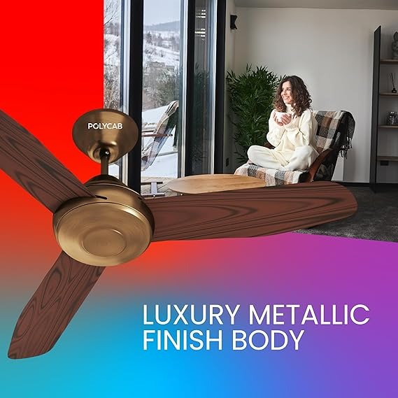 Polycab Superia Megna 1200 mm 3 Blades 50 W Antique Copper Rosewood Ceiling Fans_2
