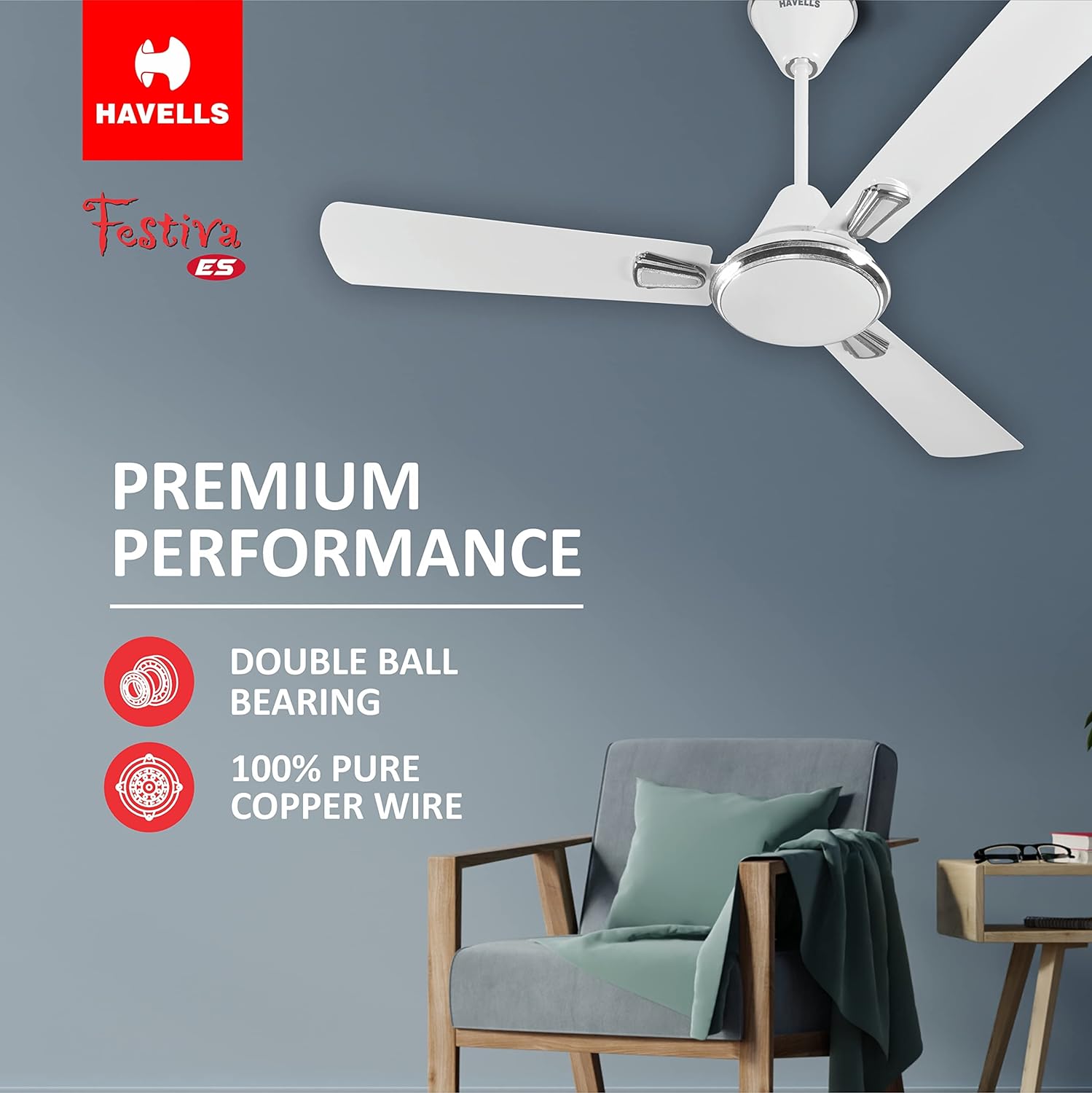 HAVELLS Festiva ES 1200 mm 3 Blades 55 W Pearl White Silver Ceiling Fans_4