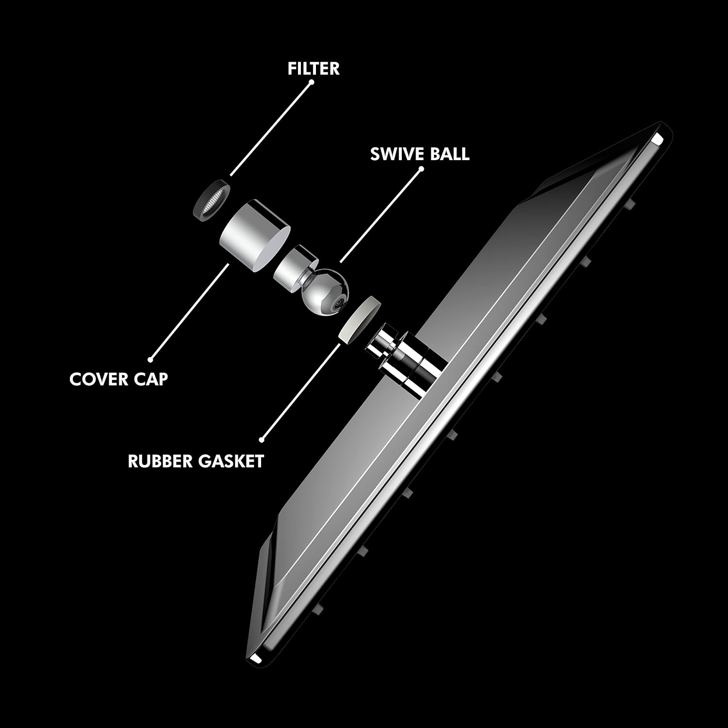 R.N. 6551S Overhead Single Flow Shower 10 x 10 inch Stainless Steel_2