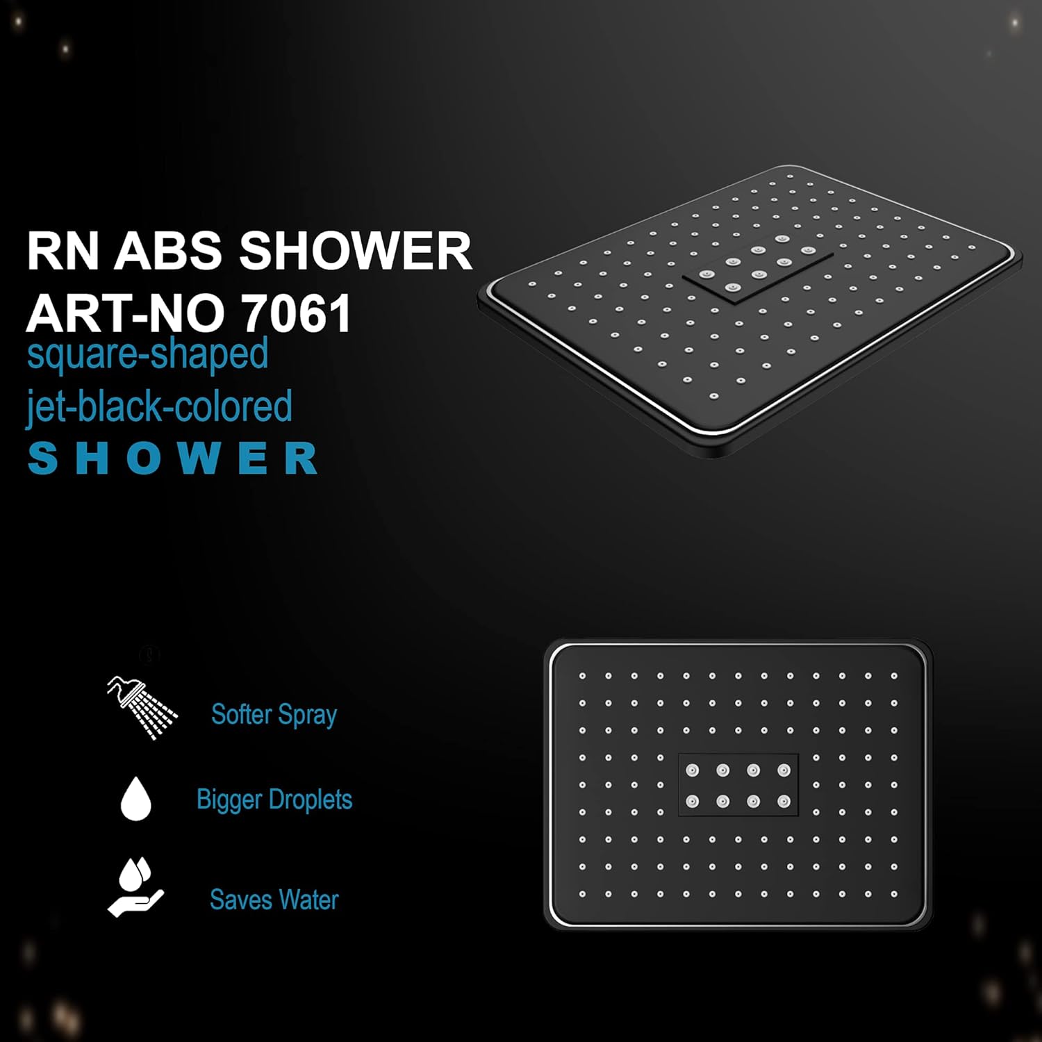 R.N. 7061 Overhead Single Flow Shower 280 x 180 mm ABS_3