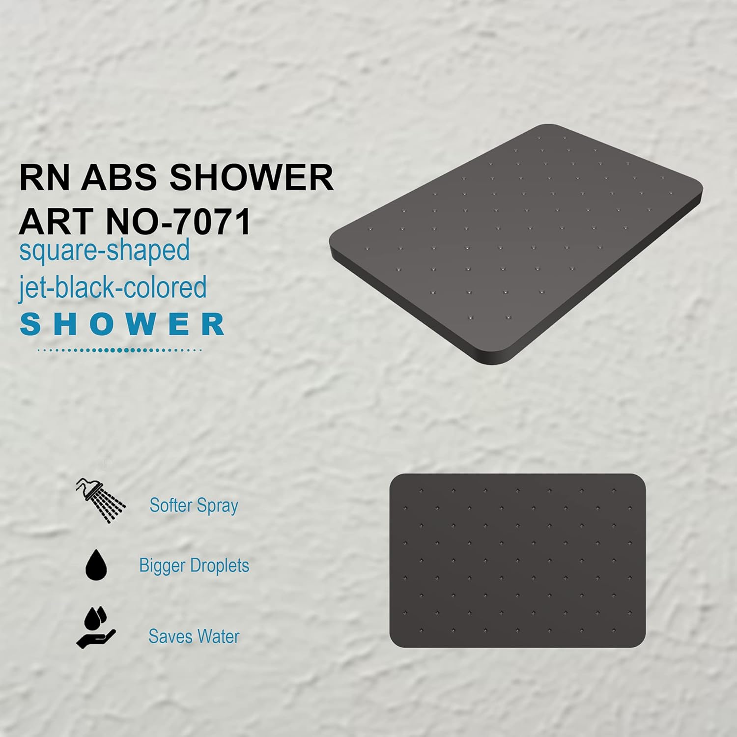 R.N. 7071 Overhead Single Flow Shower 250 x 170 mm ABS_3