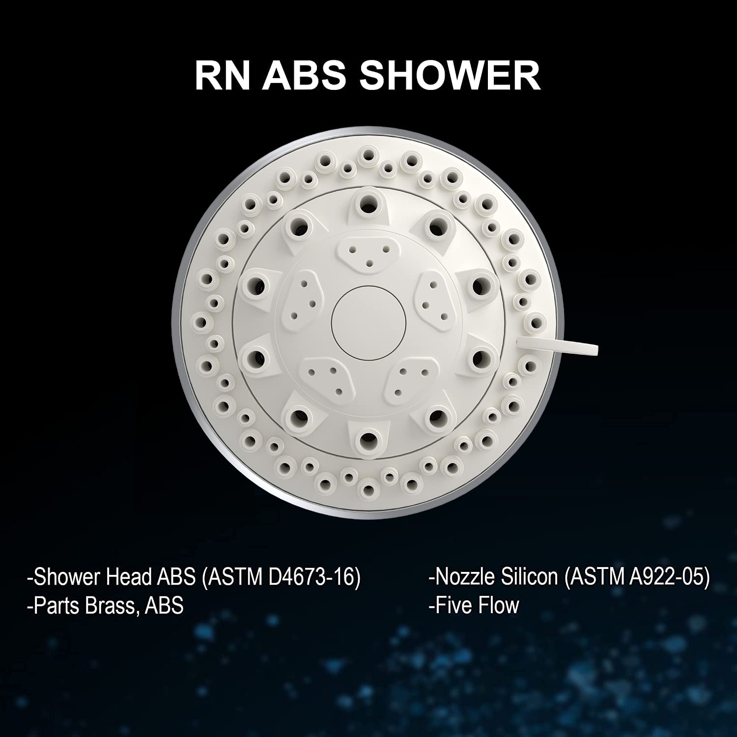 R.N. 7011 Overhead Five Flow Shower 220 mm ABS_2