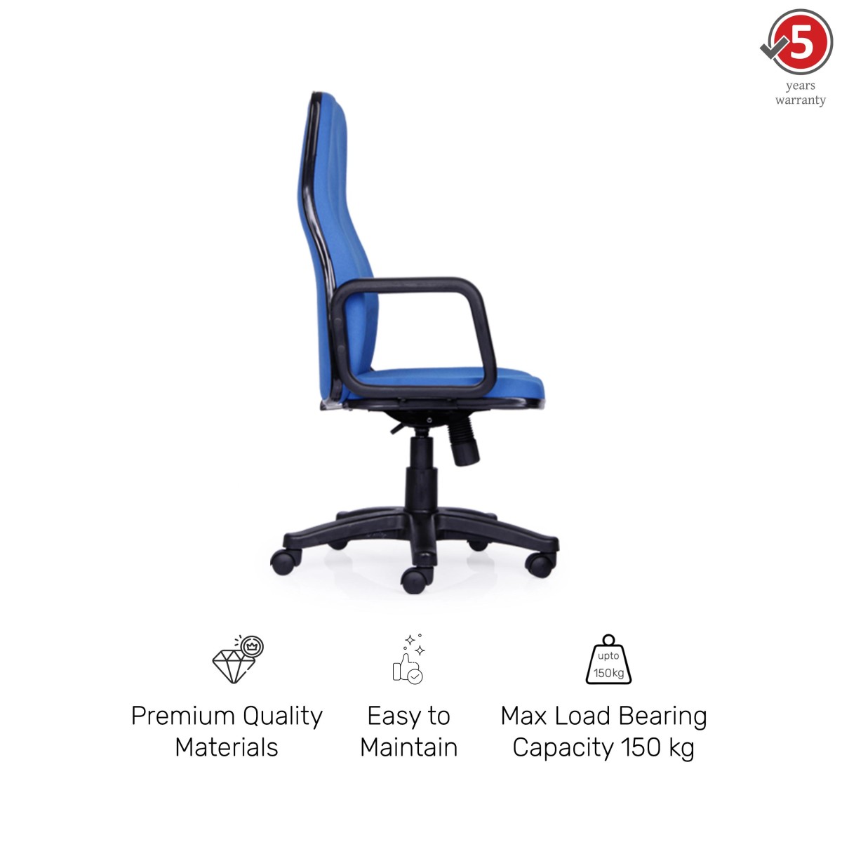 Durian Fabric Chair Blue 660 x 440 x 1180 mm Hot Pressed Plywood Office Chairs_2