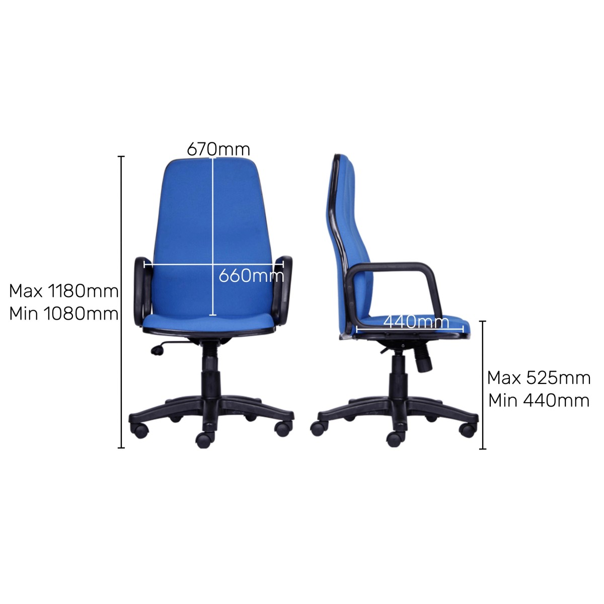 Durian Fabric Chair Blue 660 x 440 x 1180 mm Hot Pressed Plywood Office Chairs_4