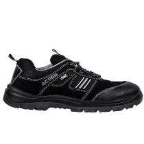 Allen Cooper Real Leather Steel Toe Safety Shoes Black_0