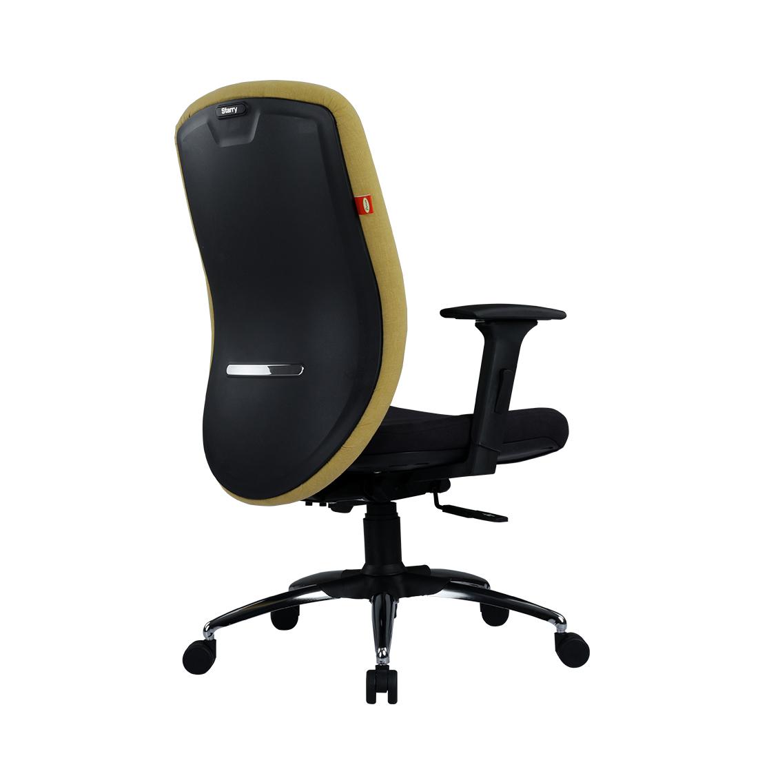 Durian MediumBack Premium Fabric Black and Yellow 620 x 680 x 1145 mm Hot Pressed Plywood Office Chairs_1