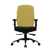 Durian MediumBack Premium Fabric Black and Yellow 620 x 680 x 1145 mm Hot Pressed Plywood Office Chairs_0