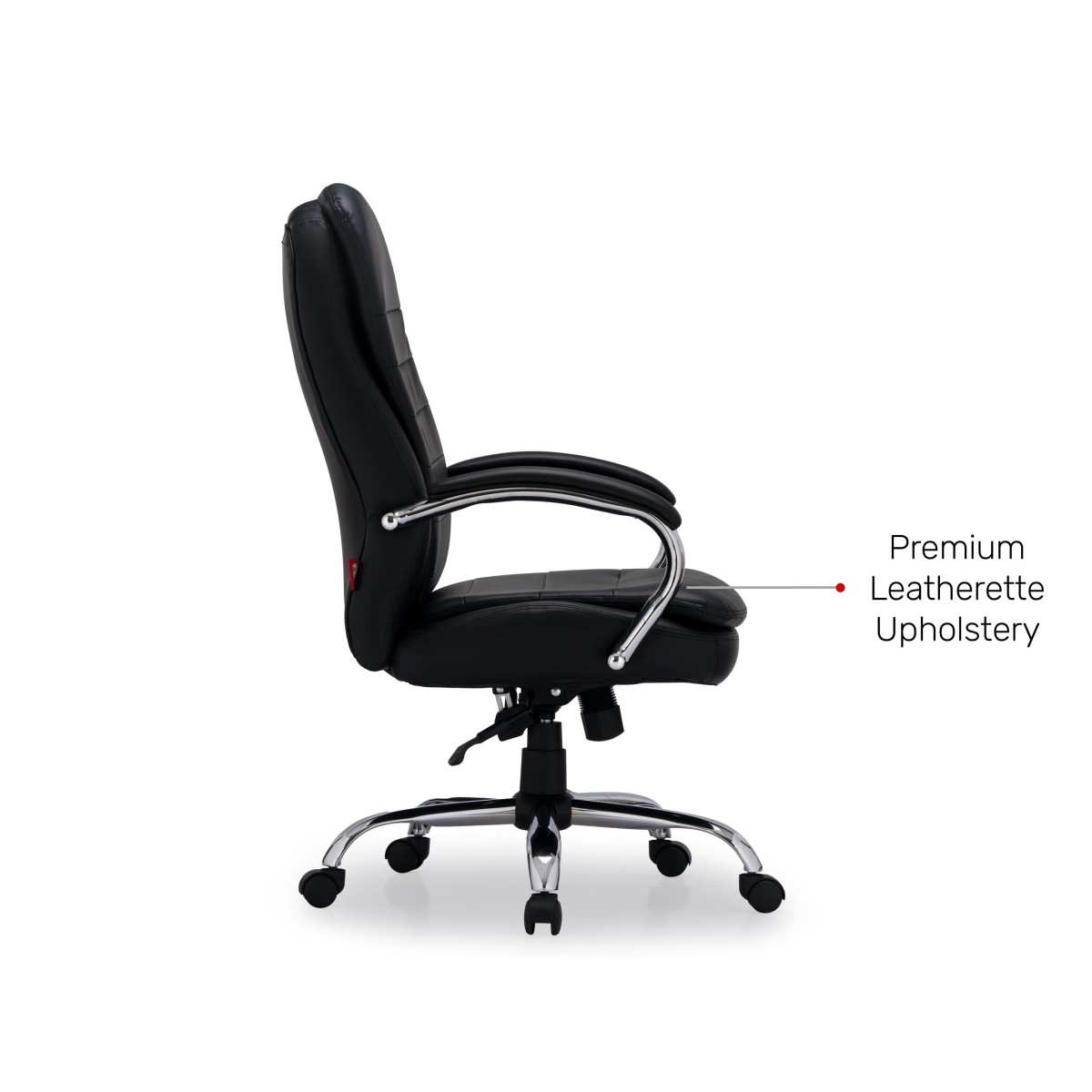 Durian High Back Leatherette Chair Black 640 x 715 x 1165 mm Hot Pressed Plywood Office Chairs_3