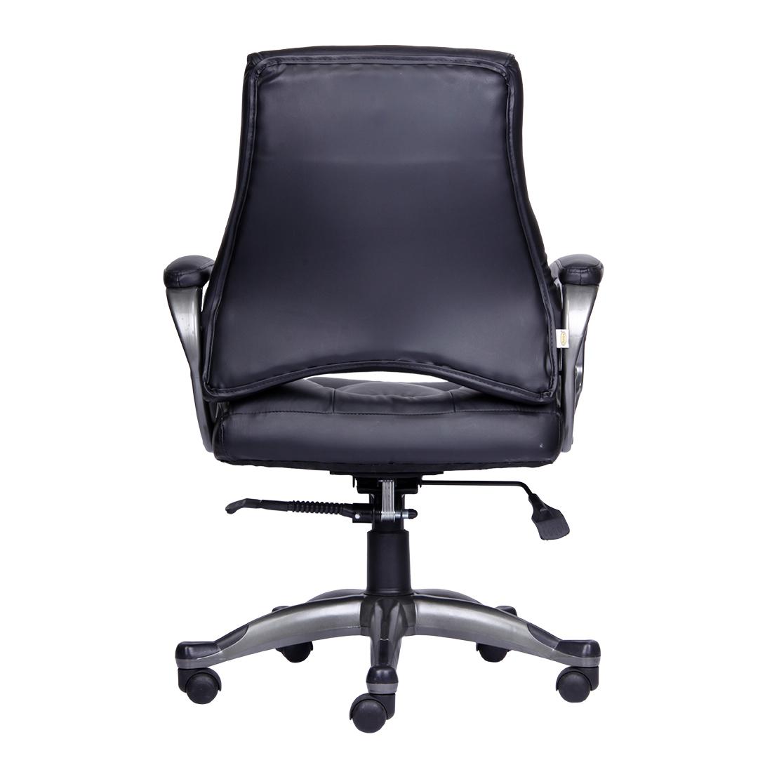 Durian Medium Back Leatherette Chair Black 700 x 550 x 1090 mm Hot Pressed Plywood Office Chairs_1