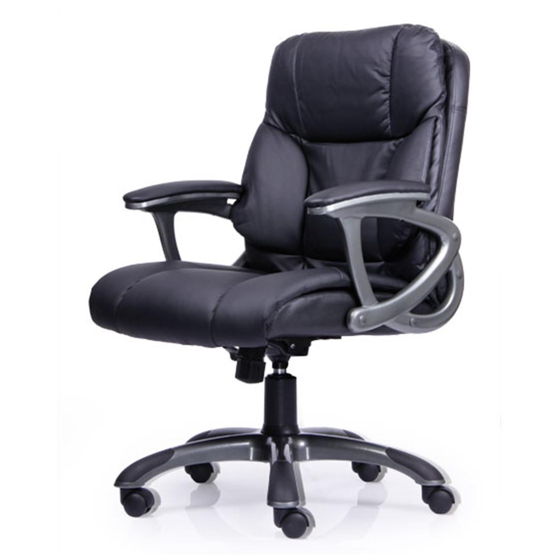 Durian Medium Back Leatherette Chair Black 700 x 540 x 1110 mm Hot Pressed Plywood Office Chairs_2