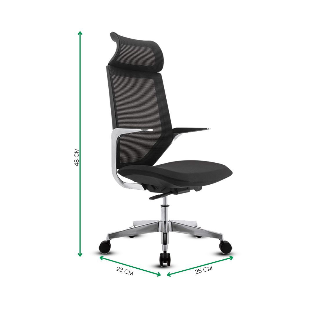 EVIAN Revolving Black 1219 x 609 x 558 mm PVC Office Chairs_2