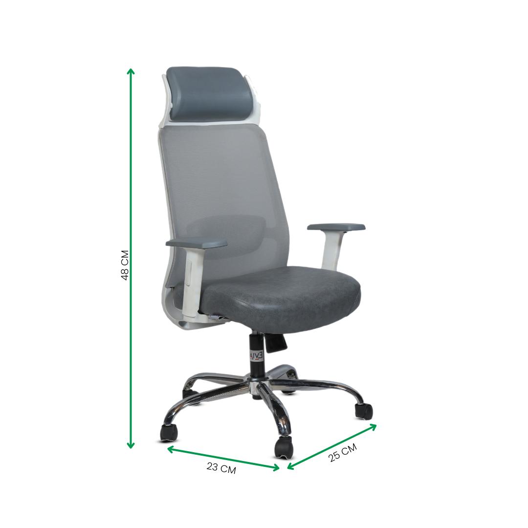 EVIAN Revolving Grey 1168 x 608 x 533 mm Mesh Office Chairs_1