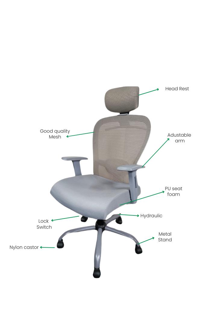EVIAN Revolving Grey 1219 x 609 x 533 mm PVC Office Chairs_1