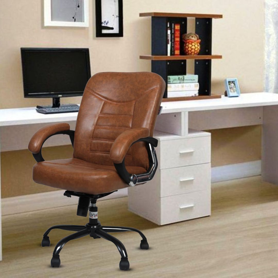 EVIAN Staff Chair Brown 1016 x  584 x 469 mm Metal Office Chairs_3