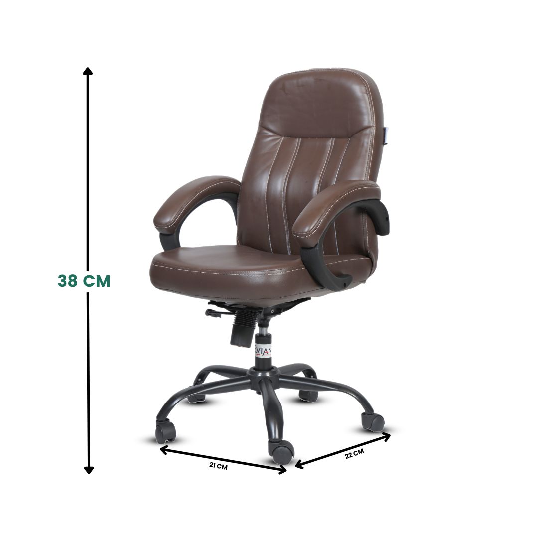 EVIAN Staff Chair Brown 1016 x 584 x 469 mm Metal Office Chairs_2