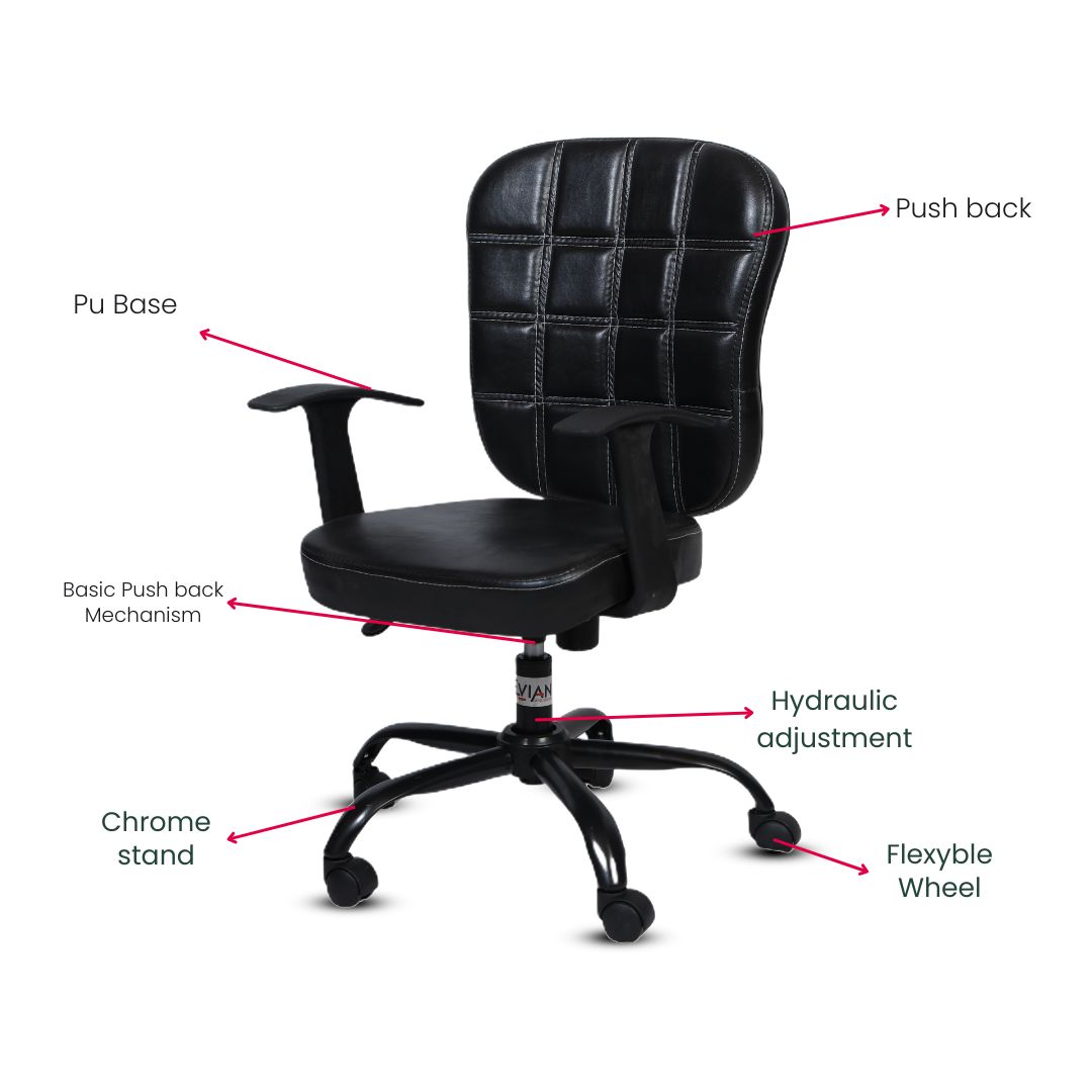 EVIAN Staff Chair Black 939 x 558 x 431 mm Wooden Office Chairs_1