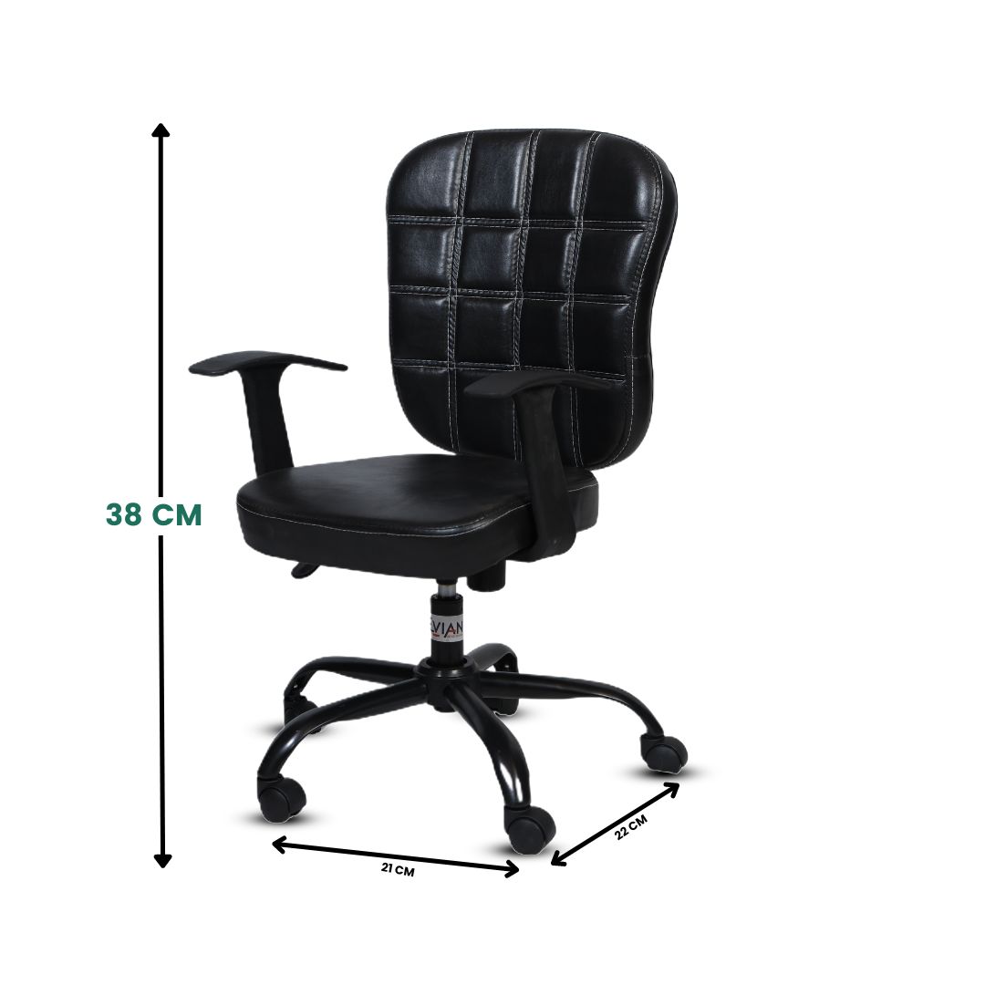 EVIAN Staff Chair Black 939 x 558 x 431 mm Wooden Office Chairs_2