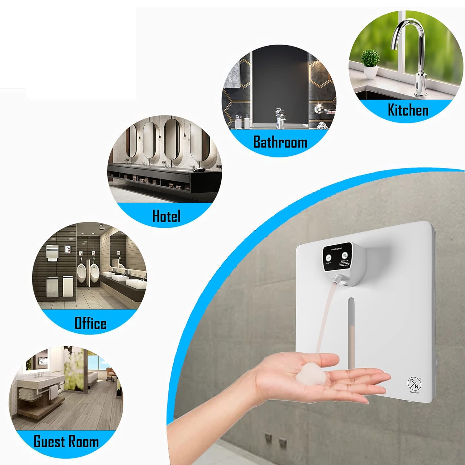 R.N. Wall Mounted Automatic Touchless Liquid Soap Dispenser_4