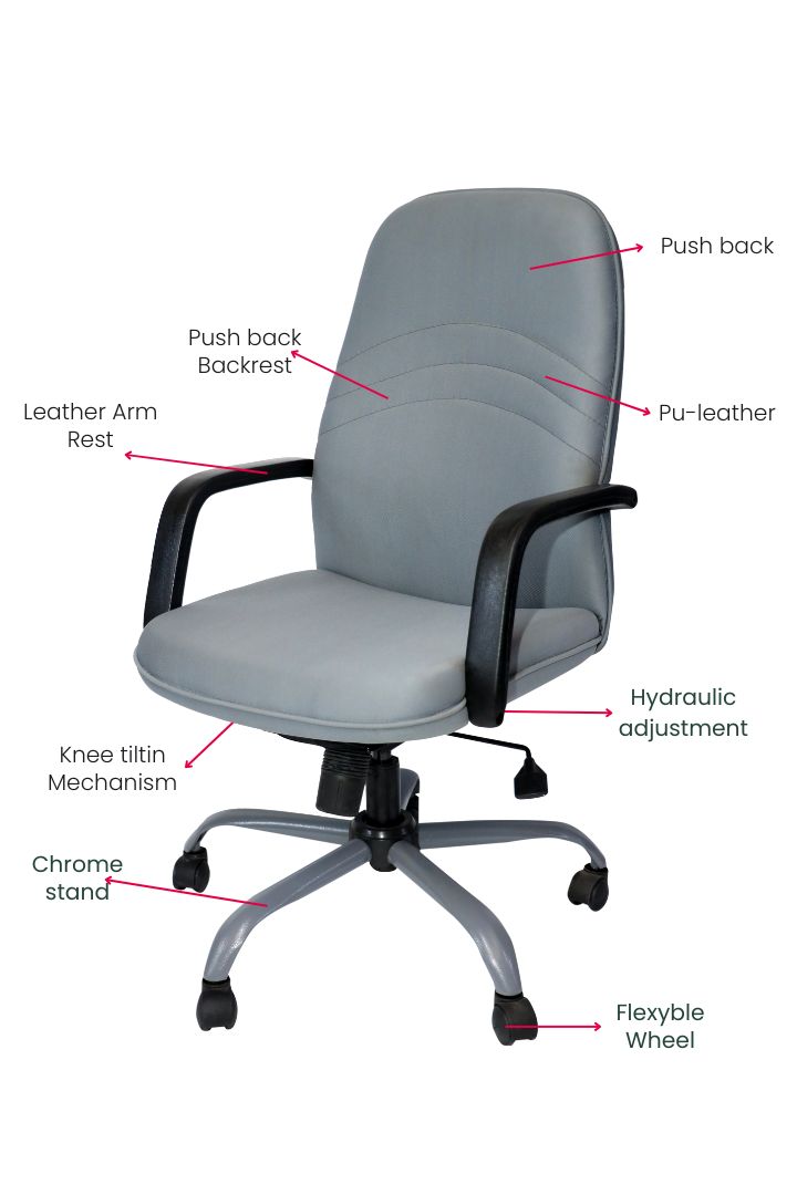 EVIAN Staff Chair Grey 965 x 609 x 558 mm Metal Office Chairs_1
