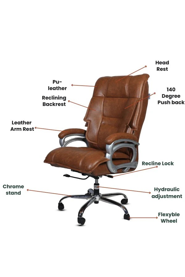 EVIAN Revolving Chair Wood 1219 x 685 x 508 mm Wooden Office Chairs_1