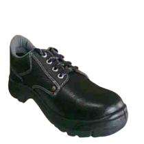 Leather Plain Toe Safety Shoes Black_0