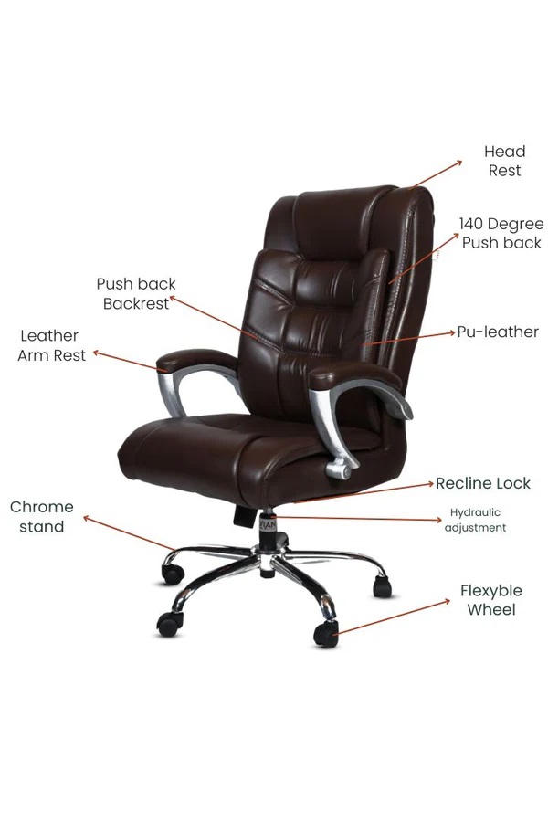 EVIAN Revolving Brown 1219 x 660 x 660 mm Wooden Office Chairs_1