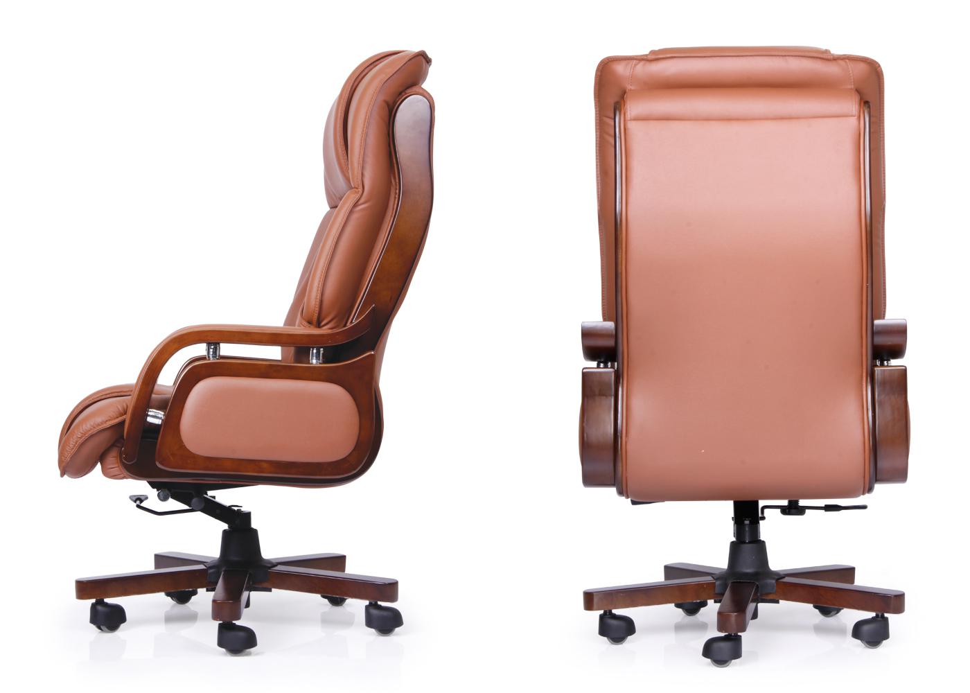 Durian HighBack Leather Chair Brown 673 x 508 x 1270 mm Hot Pressed Plywood Office Chairs_3