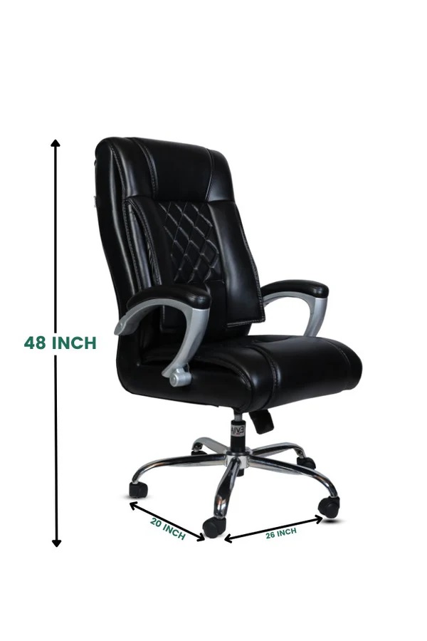 EVIAN Revolving Black 1219 x 660 x 558 mm Wooden Office Chairs_2