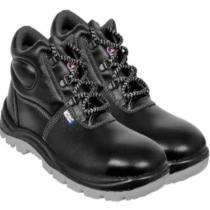 Allen Cooper Leather Steel Toe Safety Shoes Black_0