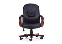 Durian Medium Back Leather Chair Black 660 x 508 x 1092 mm Hot Pressed Plywood Office Chairs_0
