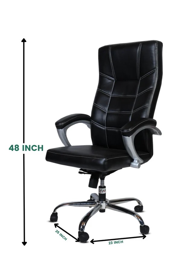 EVIAN Revolving Black 1219 x 635 x 584 mm Metal Office Chairs_2