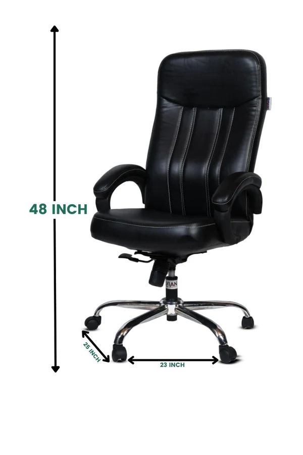 EVIAN Revolving Black 1219 x 635 x 609 mm Metal Office Chairs_2