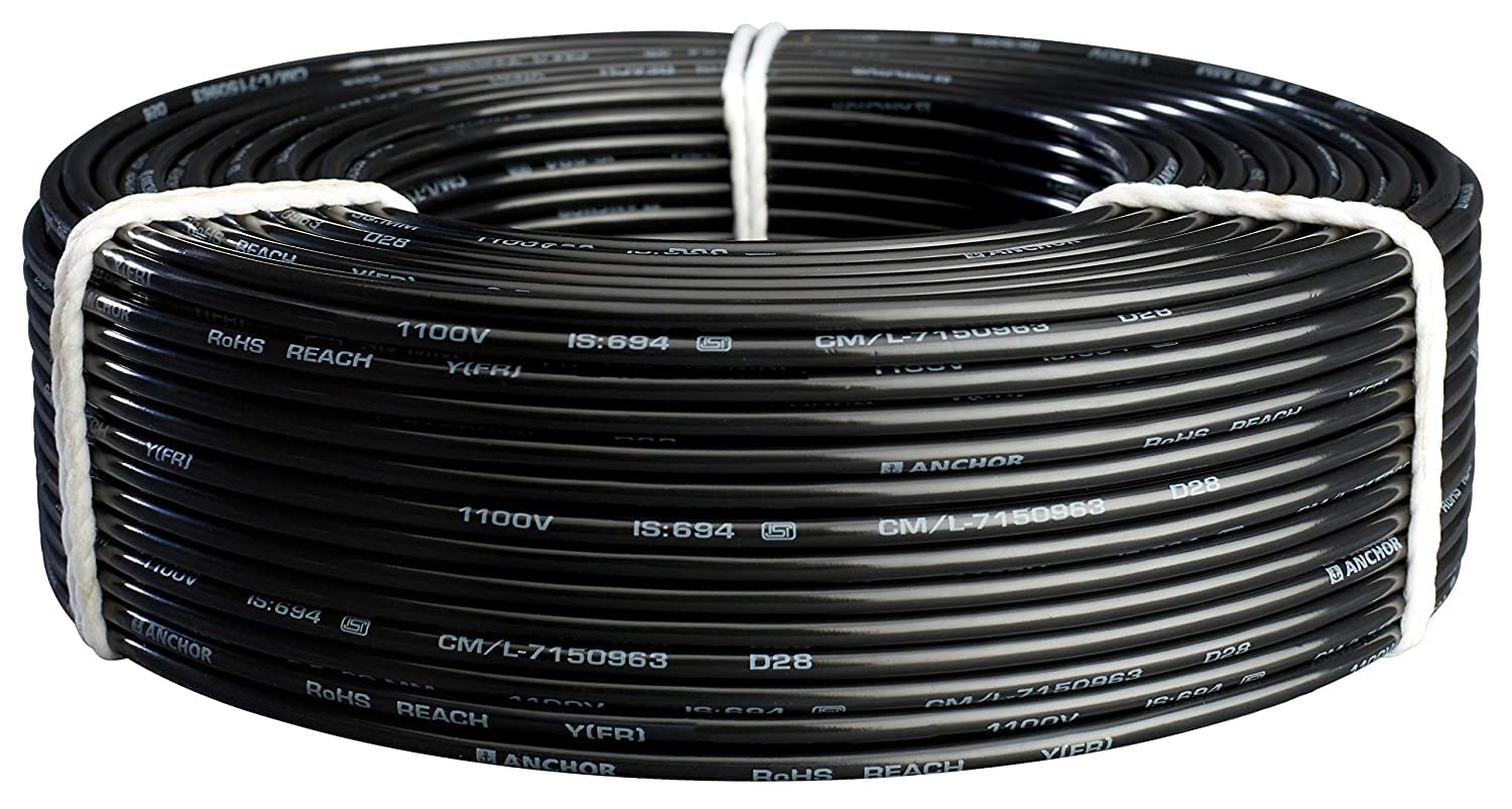 ANCHOR 6 sqmm Advance FR Electric Wire Black 90 m_1