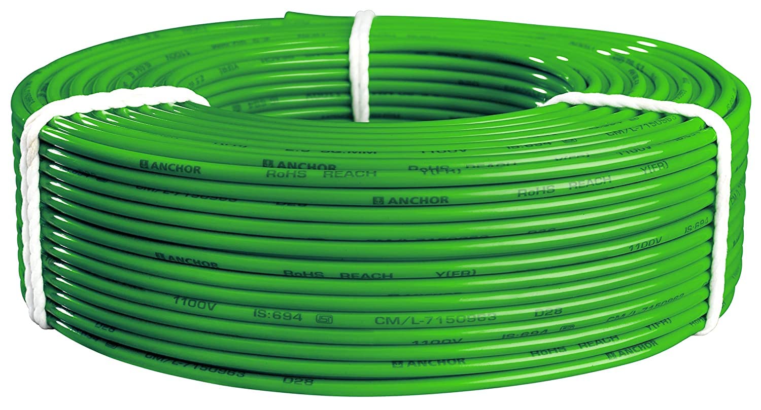 ANCHOR 6 sqmm Advance FR Electric Wire Green 90 m_1