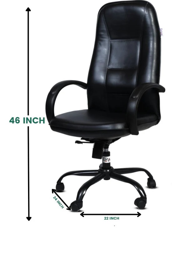 EVIAN Revolving Black 1219 x  635  x 584 mm Metal Office Chairs_2