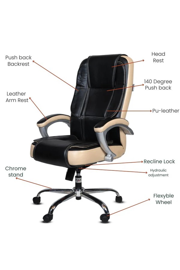 EVIAN Revolving Black 1219 x 660 x 558 mm Metal Office Chairs_1