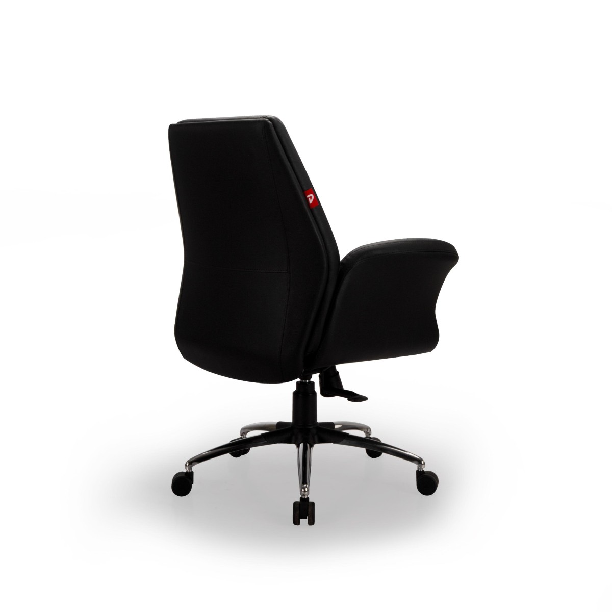 Durian Leather Medium Back Chair Black 760 x 750 x 1115 mm Hot Pressed Plywood Office Chairs_1
