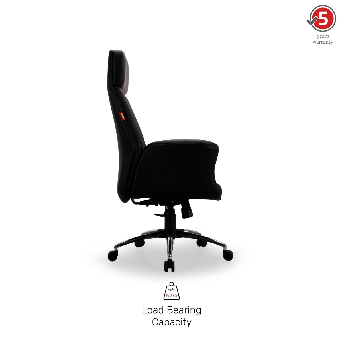 Durian Leather High Back Chair Black 760 x 750 x 1315 mm Hot Pressed Plywood Office Chairs_2