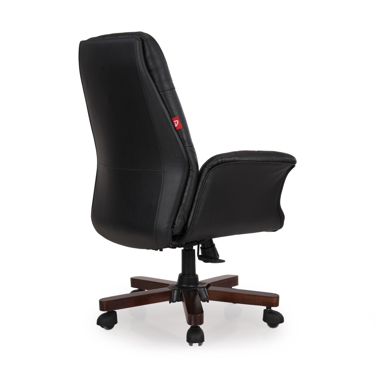 Durian Medium Back Leather Chair Black 760 x 670 x 1190 mm Hot Pressed Plywood Office Chairs_1