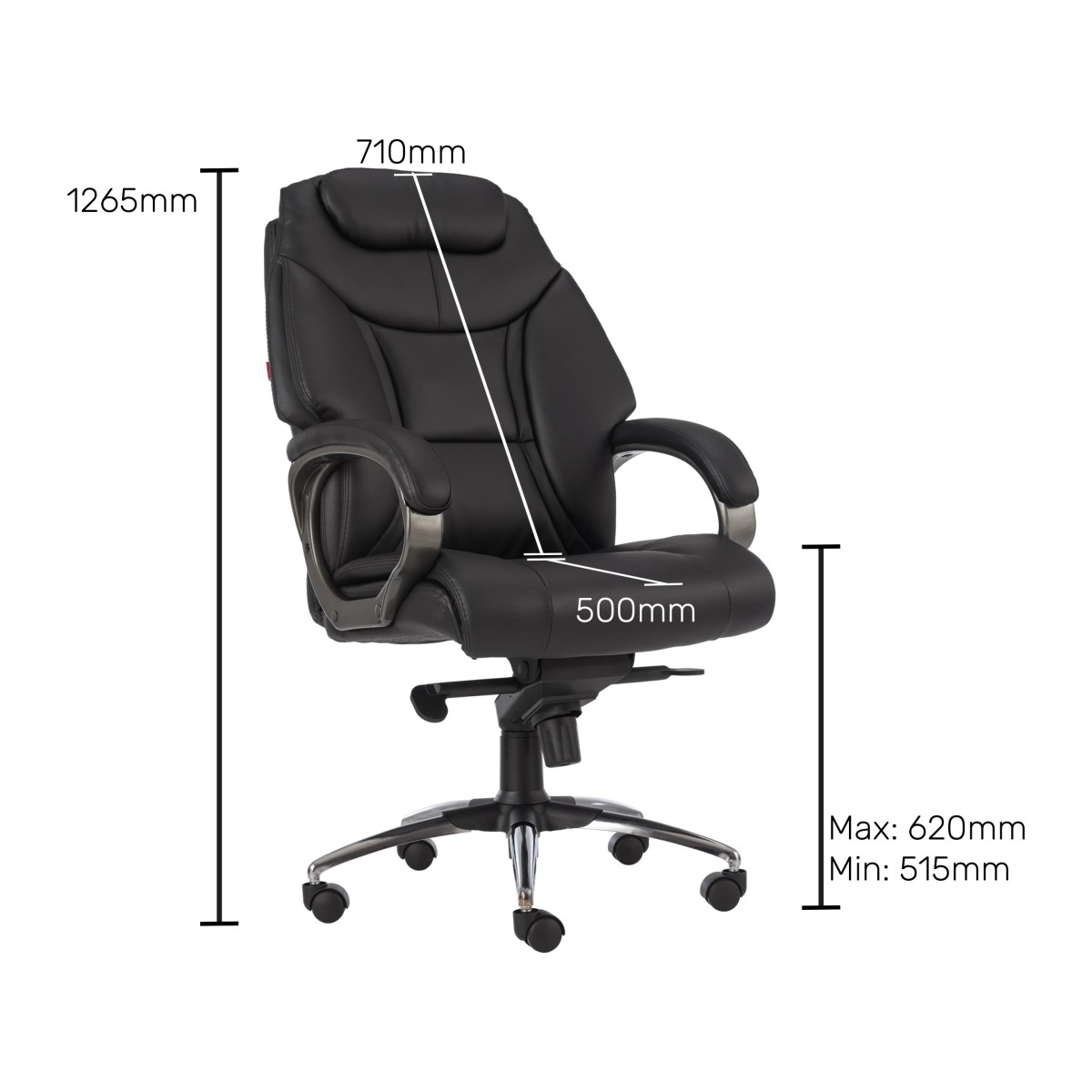 Durian Premium Leatherette Chair Black 660 x 500 x 1265 mm Hot Pressed Plywood Office Chairs_4