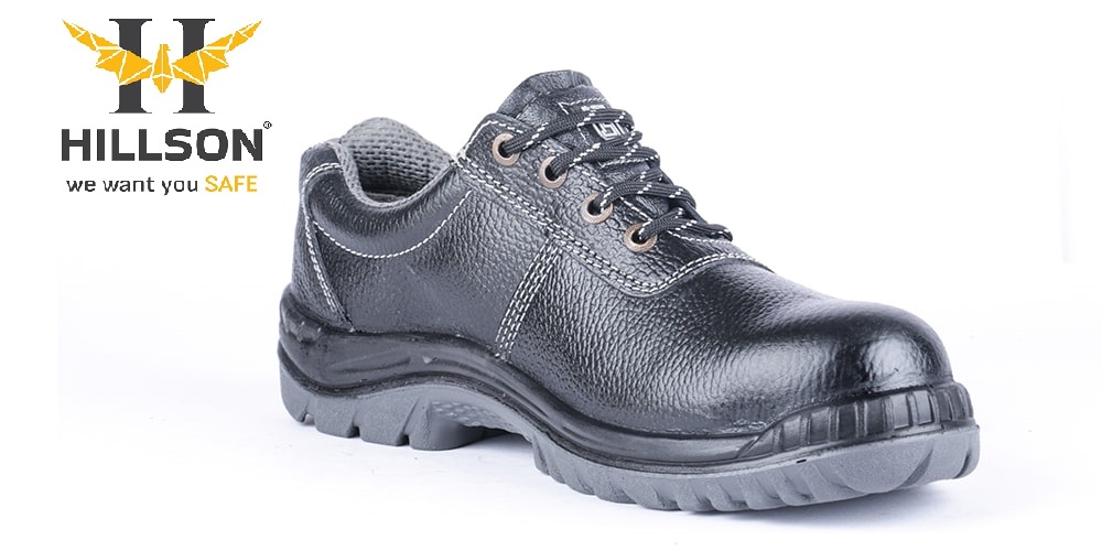 Hillson Panther Buff Leather Steel Toe Safety Shoes Black_2